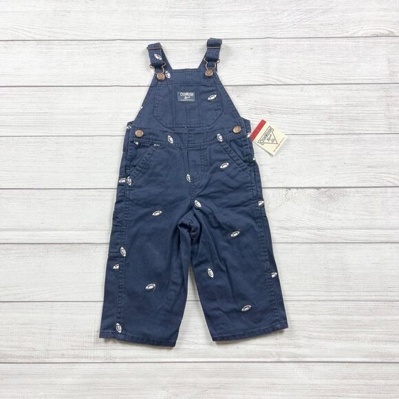OshKosh B'gosh Other - NWT OshKosh B’Gosh Embroidered Football Snap Overalls